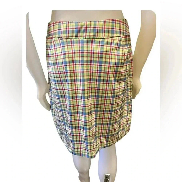 Greg Norman Yellow Plaid Golf Athletic Skort Size  Large - Picture 3 of 8